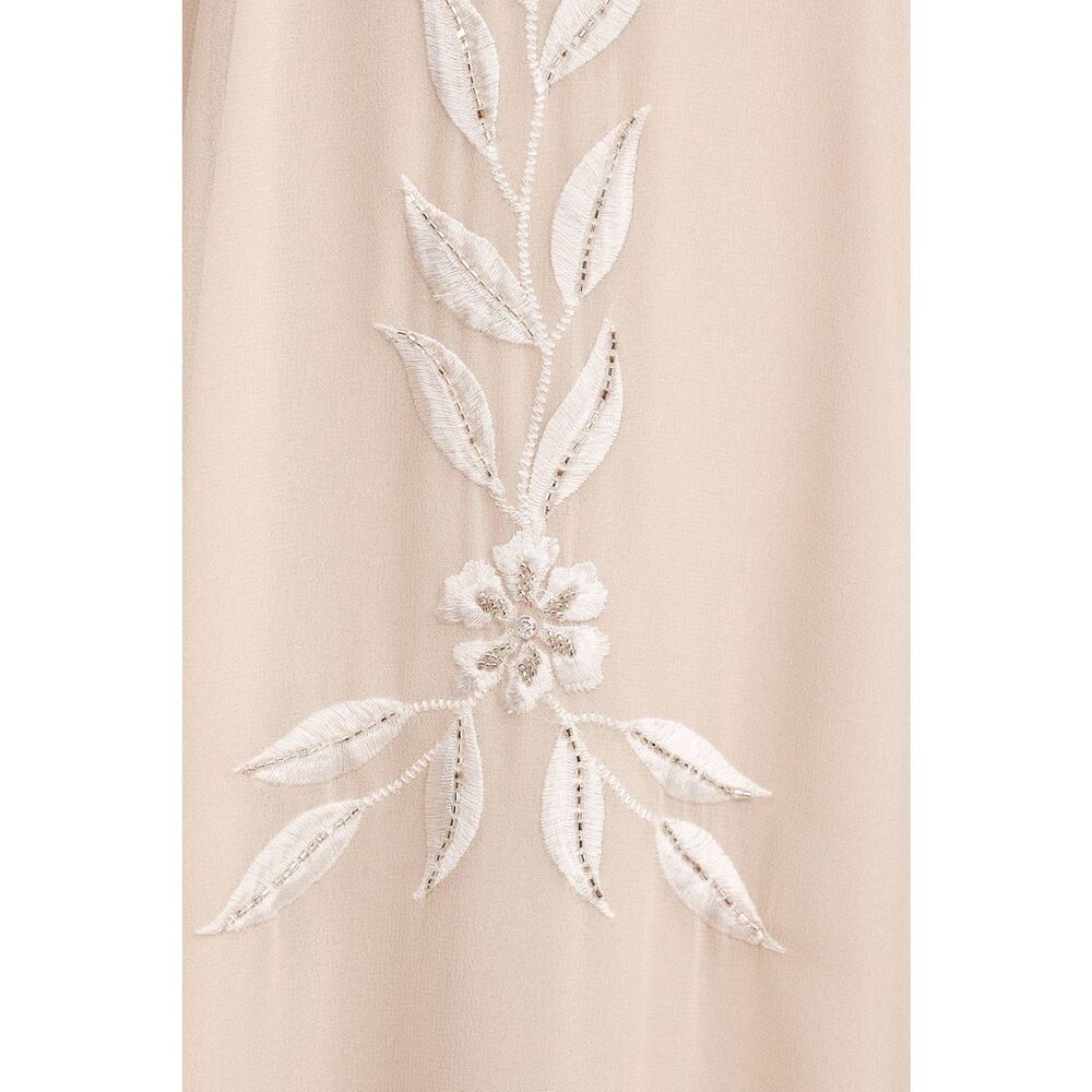 Anthropologie BHLDN Belize Embroidered A-Line Long-Sleeve V-Neck Gown - Picture 4 of 8